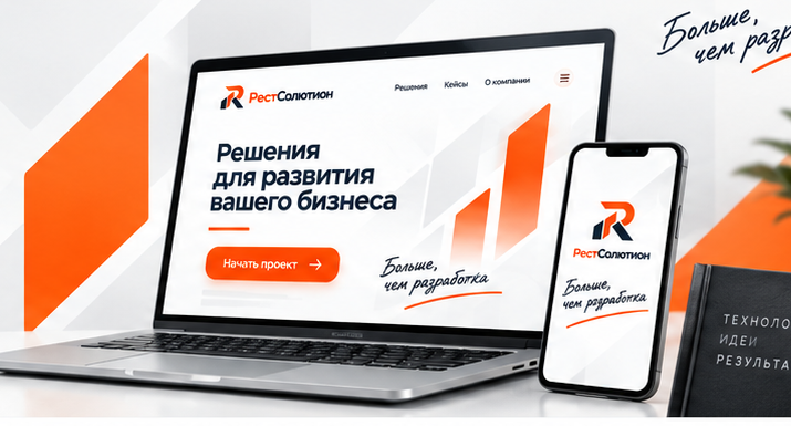 Цифровые решения РестСолютион на ноутбуке и смартфоне